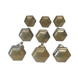 Lot of 9 - 1 1/4" Inch Hexagon Kitchen Cabinet Knob Pull Drawer - Needs Painted